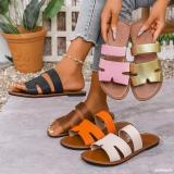 Plus Size Women Summer Round Toe Flat Slippers