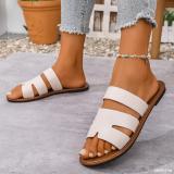 Plus Size Women Summer Round Toe Flat Slippers