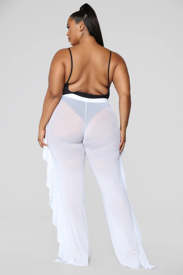 Mesh Bell Bottom Cover-Up Pants for Beachwear