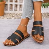 Plus Size Women Summer Round Toe Flat Slippers