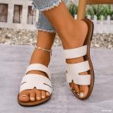 Plus Size Women Summer Round Toe Flat Slippers