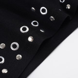Women Metal Beaded Casual Shorts
