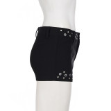 Women Metal Beaded Casual Shorts