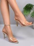 Plus Size Women Pointed Toe High Heel Slippers