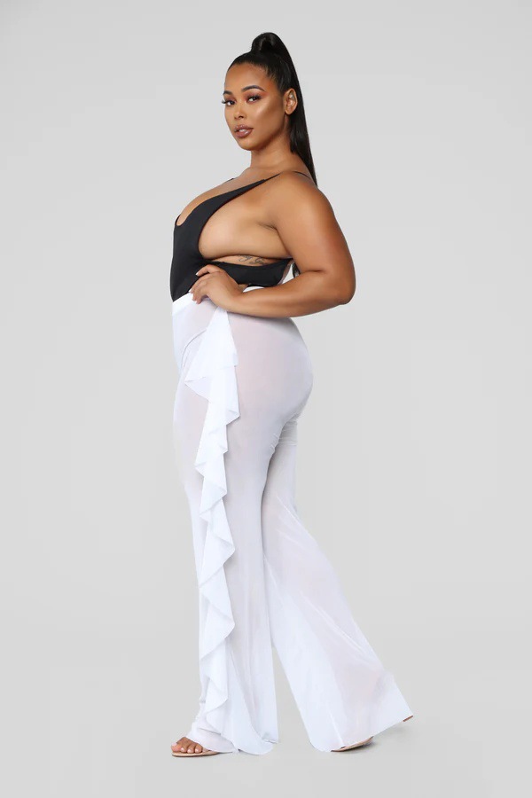 Mesh Bell Bottom Cover-Up Pants for Beachwear
