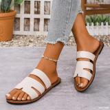 Plus Size Women Summer Round Toe Flat Slippers