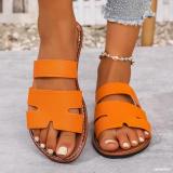 Plus Size Women Summer Round Toe Flat Slippers