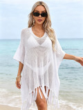 Plus Size Women Summer Tassel Hollow Beach Holidays Dress