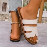 Plus Size Women Summer Round Toe Flat Slippers