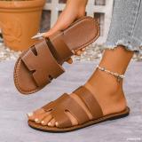Plus Size Women Summer Round Toe Flat Slippers