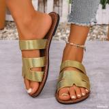 Plus Size Women Summer Round Toe Flat Slippers