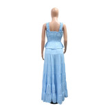Women Sexy Sleeveless Cami Top & Skirt Two-Piece Set