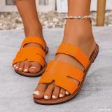 Plus Size Women Summer Round Toe Flat Slippers