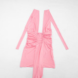 Women Halter Neck Lace-Up Backless Bodycon Dress