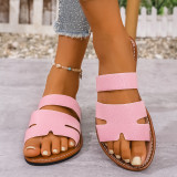 Plus Size Women Summer Round Toe Flat Slippers