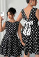 Plus Size Women Summer Polka Dot Retro Slim Waist A-line Dress