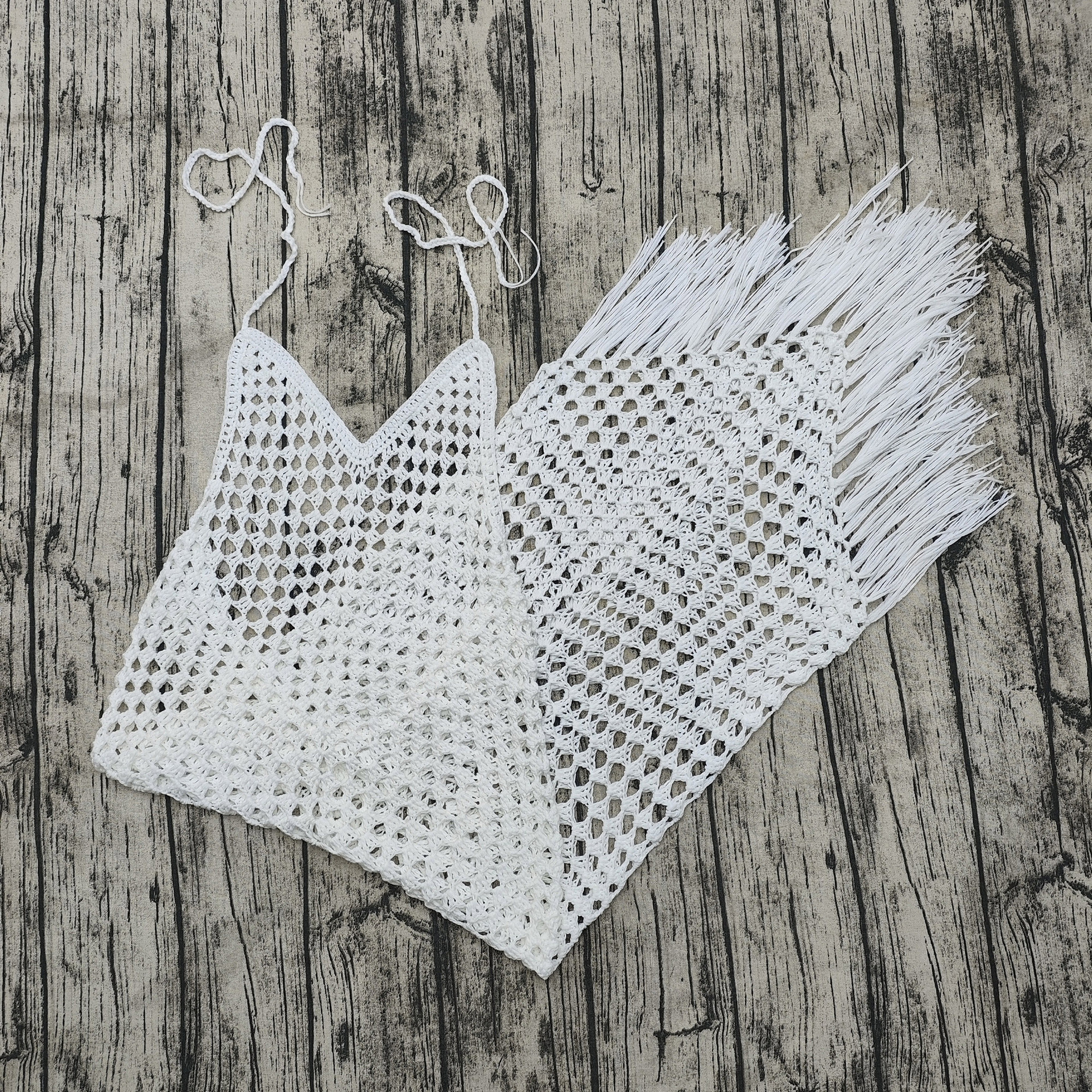 White Crochet Low Back Maxi Dress for Beachwear