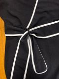 Plus Size Women Summer Solid Color Trim Short Sleeve Split Dress Elegant Career Wear