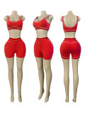 Women Color Block Stripe Sports Tank Top & Yoga Pants Tight Fitting Casual Two-Piece Set