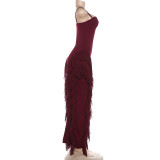 Women Summer Elegant Sleeveless Strap Mesh Patchwork Dress