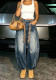 Women Washed Ripped Curved Denim Pants