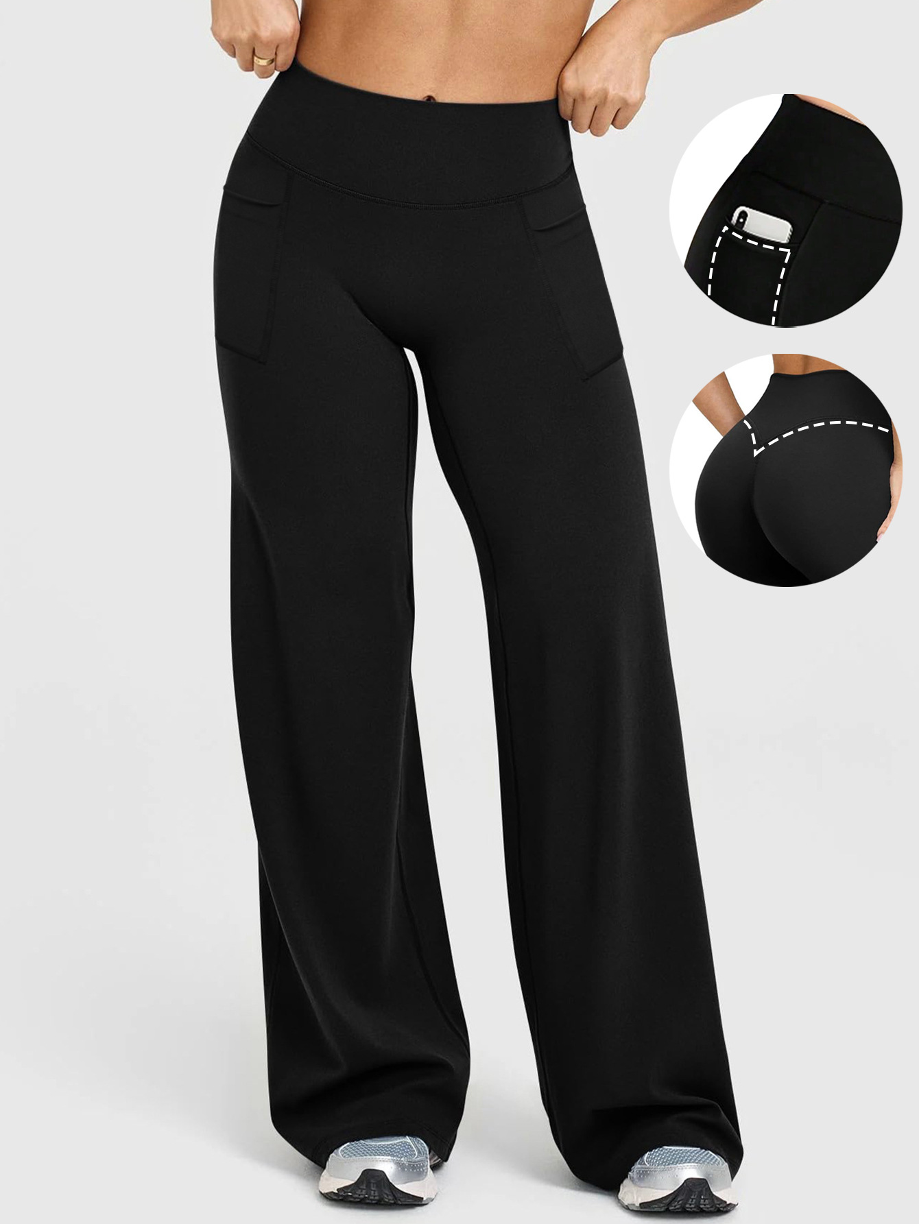 Stretchy Bell Bottom Pants for Fitness & Yoga