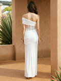 Women Slash Shoulder Backless Sexy Bodycon Dress