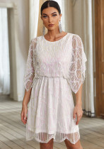 Women Sequins White Dress