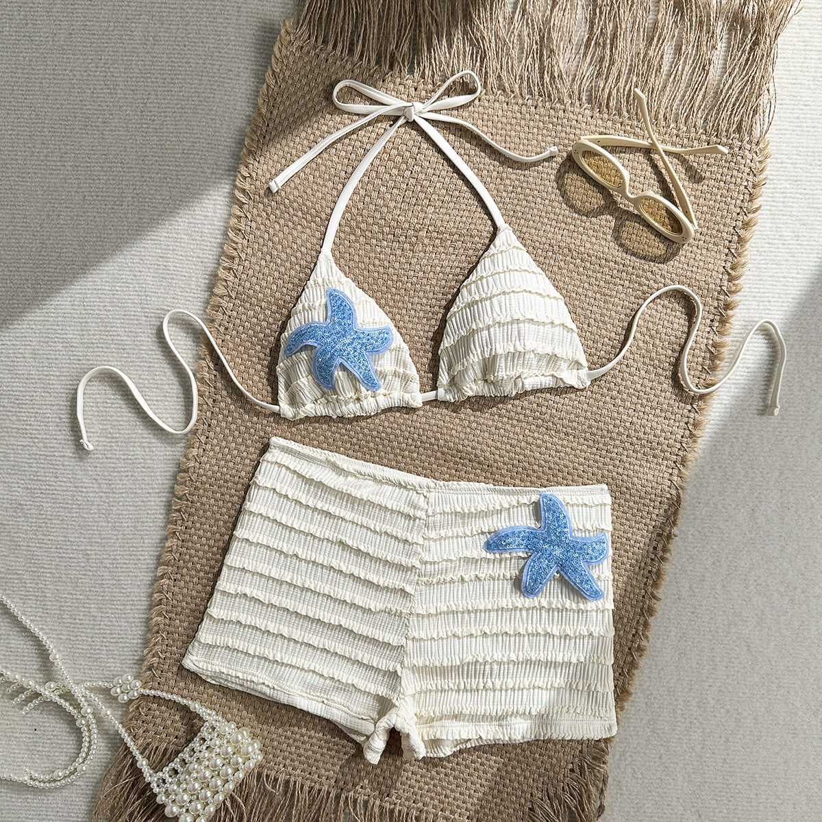 Star Print Two-Piece Swimsuit for Beach Holidays