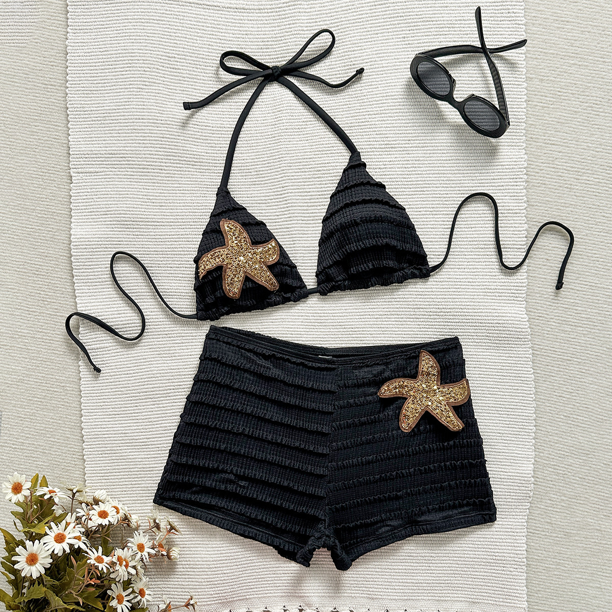 Star Print Two-Piece Swimsuit for Beach Holidays