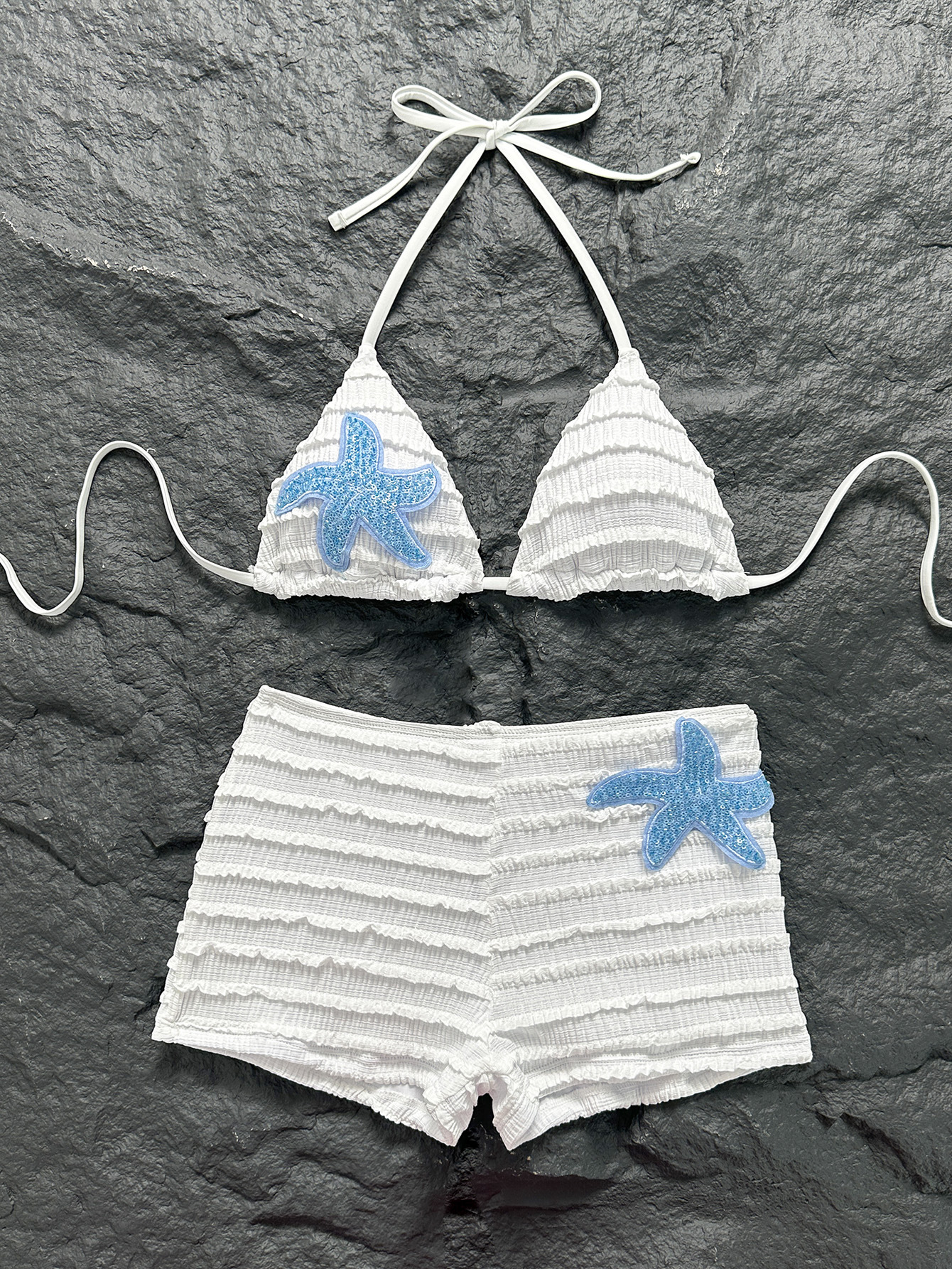 Star Print Two-Piece Swimsuit for Beach Holidays