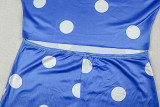 Women Polka Dot Scarf Lace-Up Summer Cowl Neck Sleeveless Sexy Backless Bodycon Dress