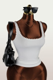 Women French Style Casual Stretchy U Neck Sexy Vest Basic Top