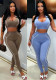 Women Sexy Lines Turndown Collar Vest Top and Long Pants Two Pieces
