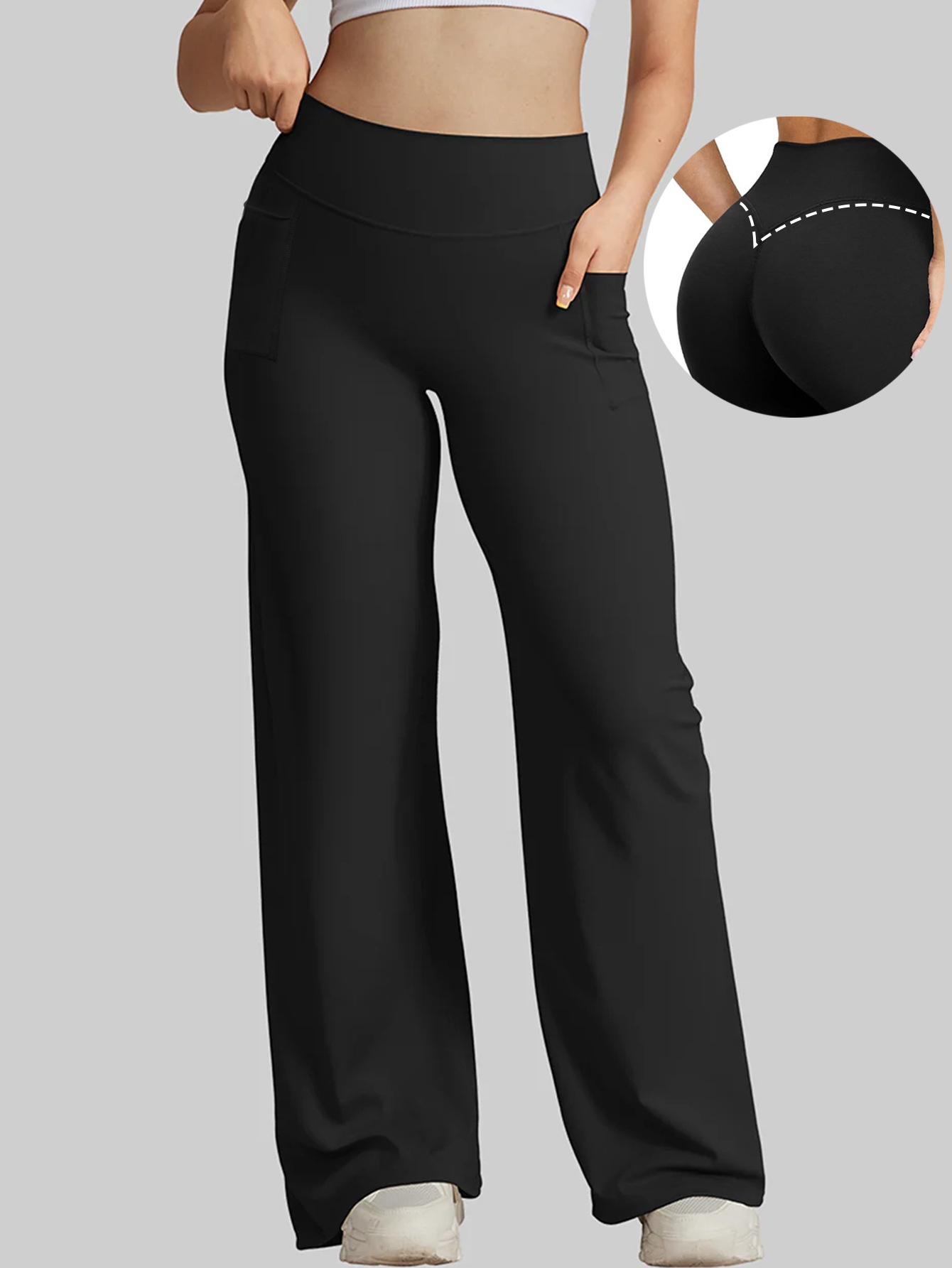 Stretchy Bell Bottom Pants for Fitness & Yoga