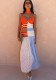 Women Color Contrast Polka Dot Patchwork Summer Holidays Strap Maxi Dress