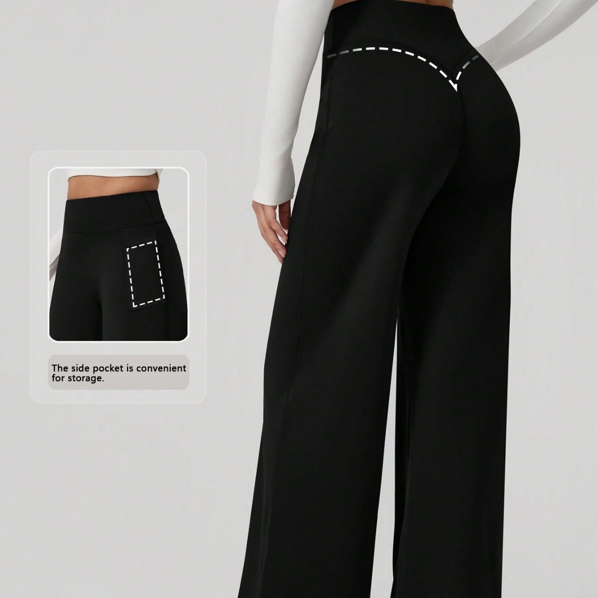Stretchy Bell Bottom Pants for Fitness & Yoga