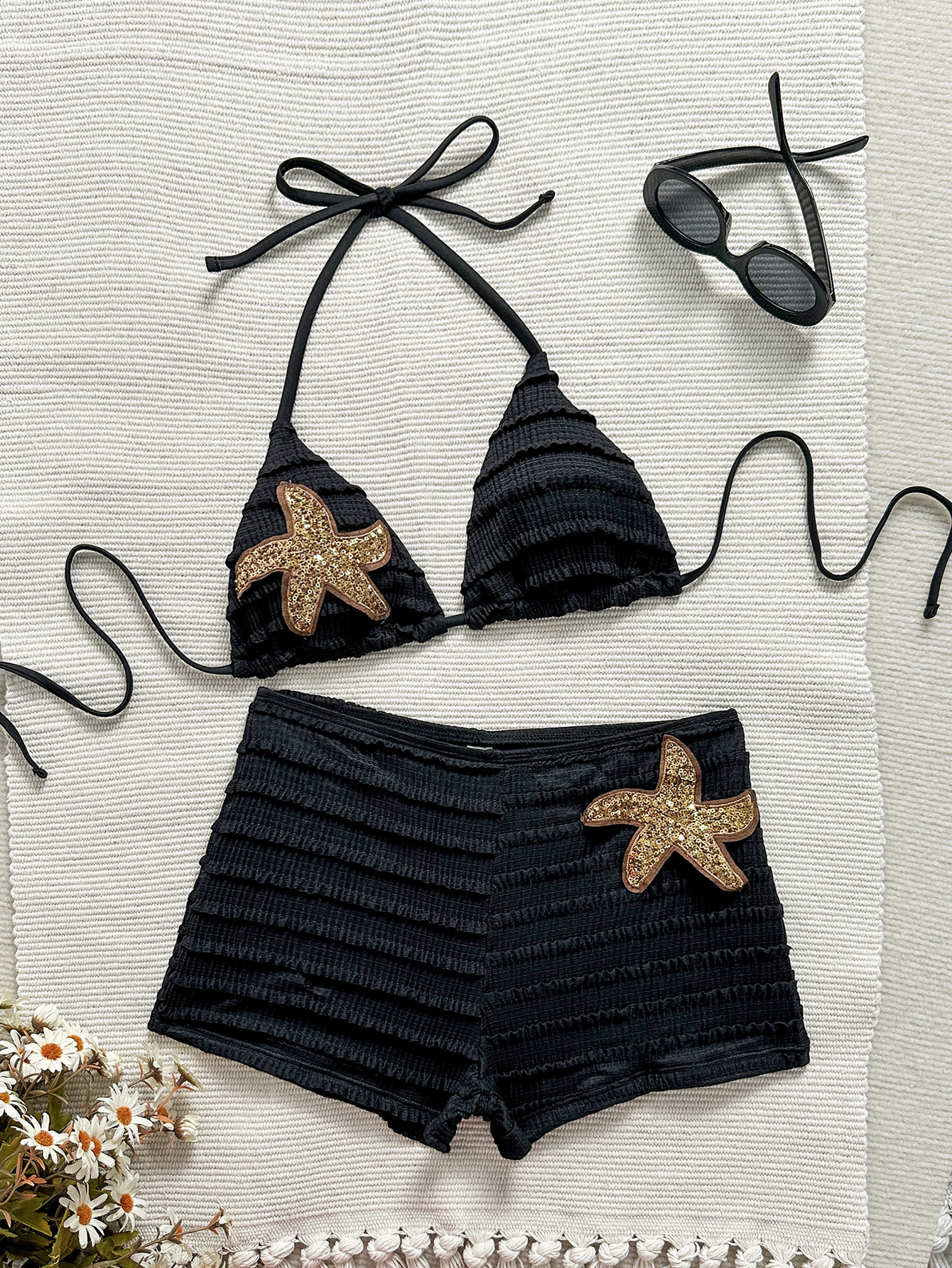 Star Print Two-Piece Swimsuit for Beach Holidays
