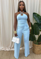 Women's Casual Chic Solid Camisole Top & High-Waist Wide-Leg Pants Set
