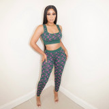 Women's Sexy Printed Chic Casual Tank Top & Pants Set