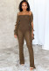 Women's Fashion Sexy Off-Shoulder Long Sleeve Slim Fit Bodycon Jumpsuit