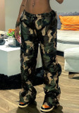 Women's Casual Camouflage Elastic Waist Pants