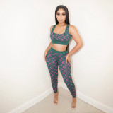 Women's Sexy Printed Chic Casual Tank Top & Pants Set