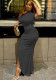 Women's Sexy Slash Shoulder Short Sleeve Pleated Asymmetrical Maxi Dress