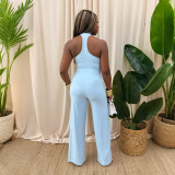 Women's Casual Chic Solid Camisole Top & High-Waist Wide-Leg Pants Set