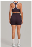 Fall Women's Tight-Fit Tank Top & Shorts Patchwork Yoga Sports Set