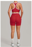 Fall Women's Tight-Fit Tank Top & Shorts Patchwork Yoga Sports Set