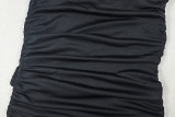 Women's Solid Slim Waist A-Line Round Neck Cutout Mini Dress