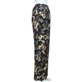 Women's Casual Camouflage Elastic Waist Pants