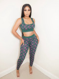 Women's Sexy Printed Chic Casual Tank Top & Pants Set